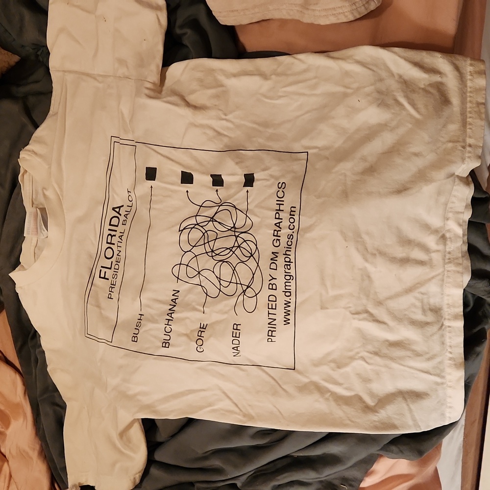 Hanes Vintage Tshirt 2000 Presidential Election..Adult Size Small (34-36)